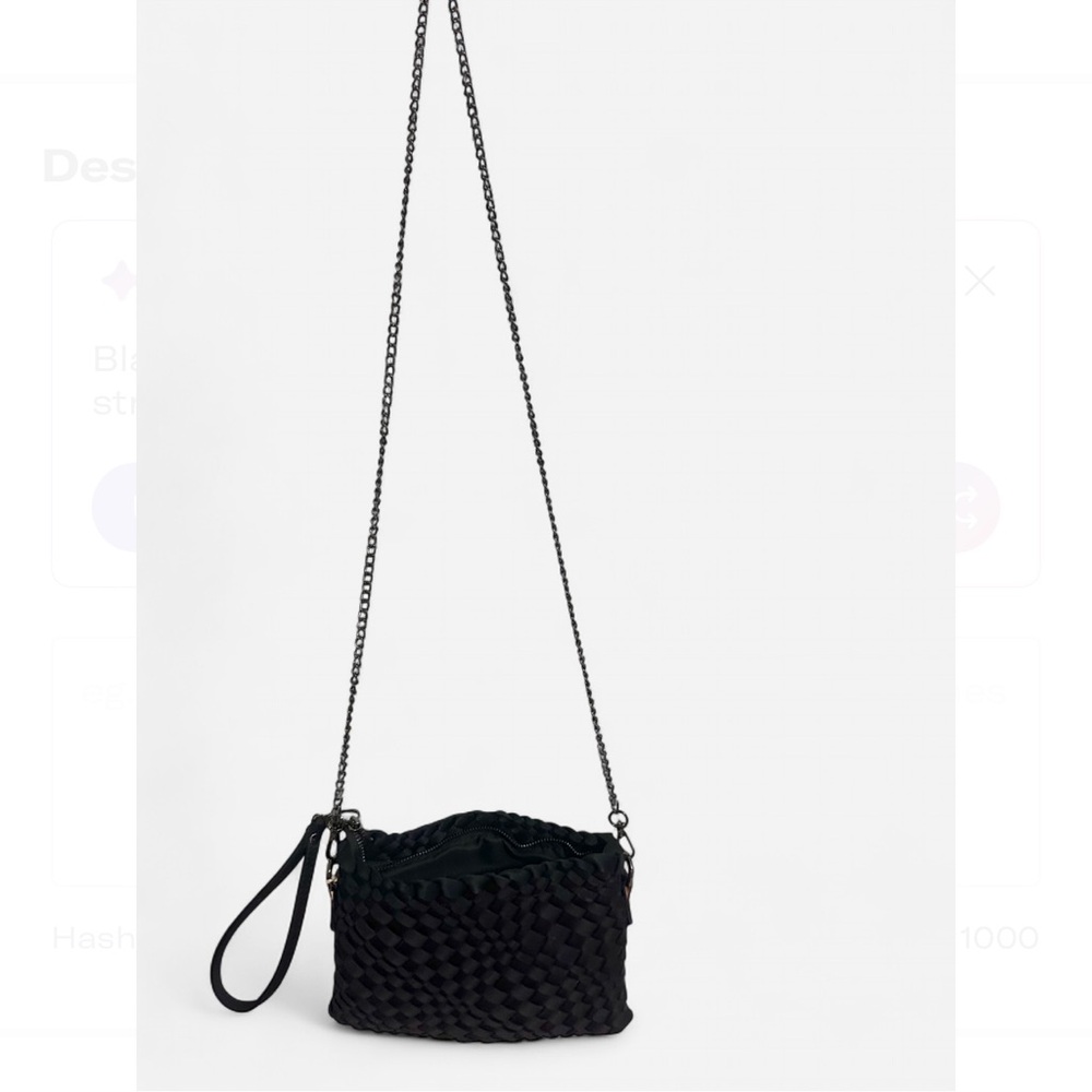 PreneLove Charlotte Black Hand-Woven Neoprene Crossbody Bag | Premium Line